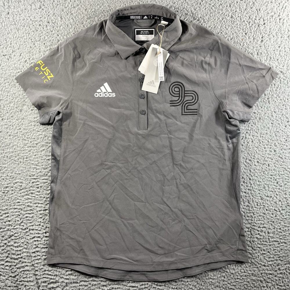 Adidas Womens Stadium Polo M Grey HG7476 Lou Fusz Athletic Soccer Coach 92 NWT